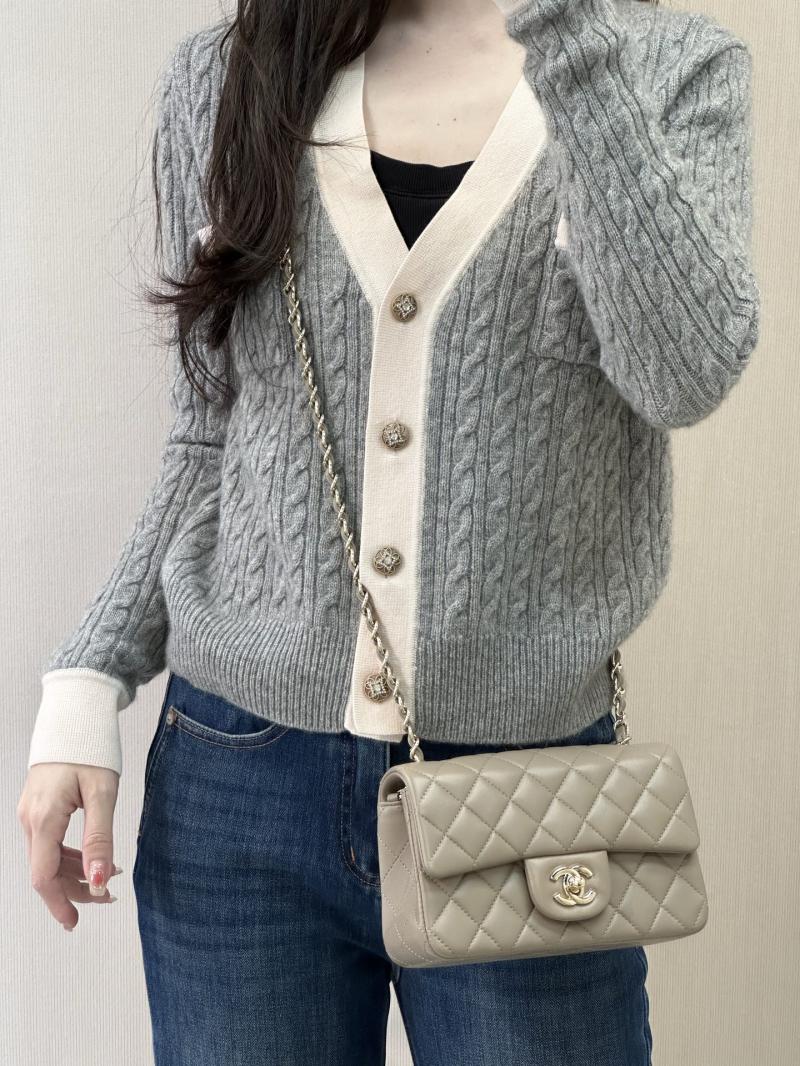 Small Chanel Lambskin Flap Bag Storm Gray A01116