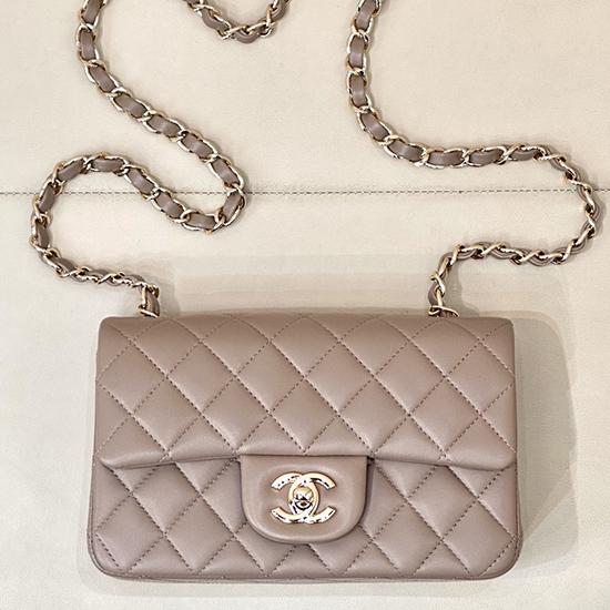 Small Chanel Lambskin Flap Bag Storm Gray A01116