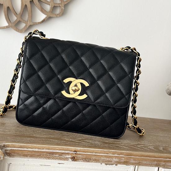 Vintage Chanel Calfskin Flap Bag Black A2218