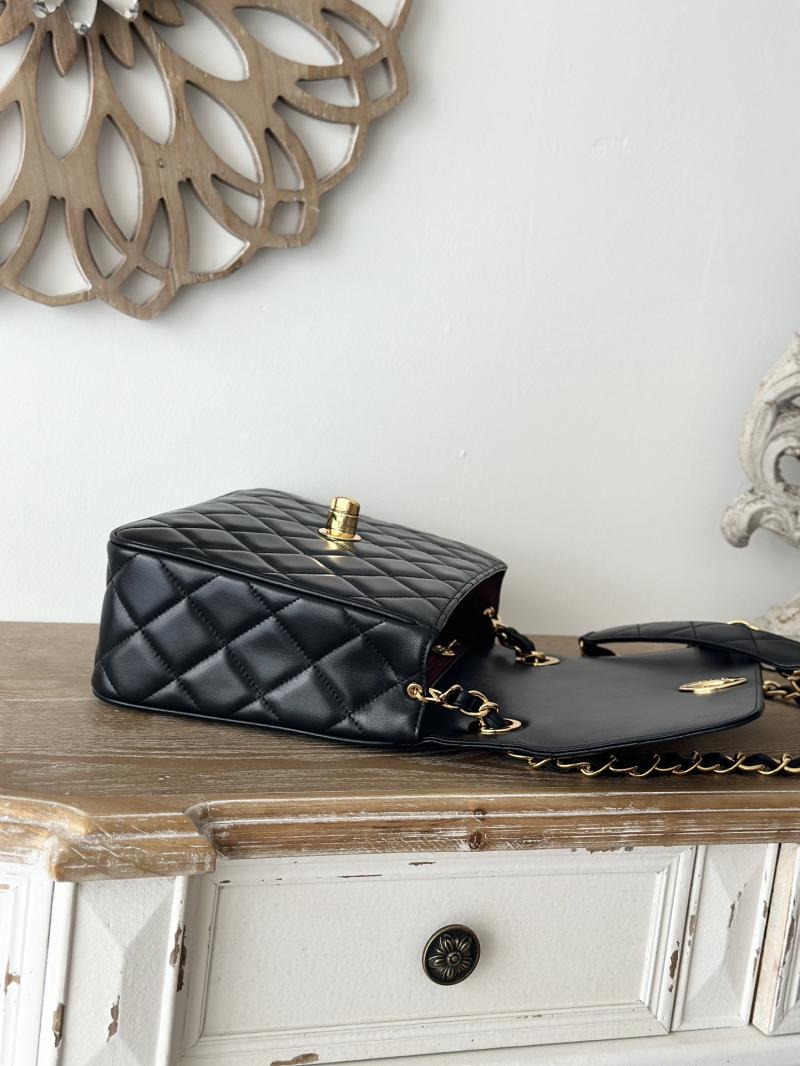 Vintage Chanel Lambskin Flap Bag Black A2218