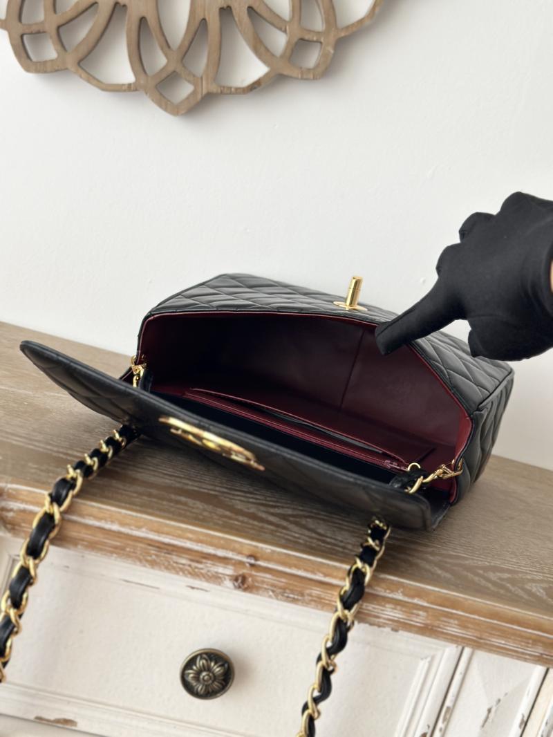 Vintage Chanel Lambskin Flap Bag Black A2218