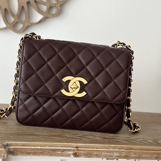 Vintage Chanel Lambskin Flap Bag Burgundy A2218