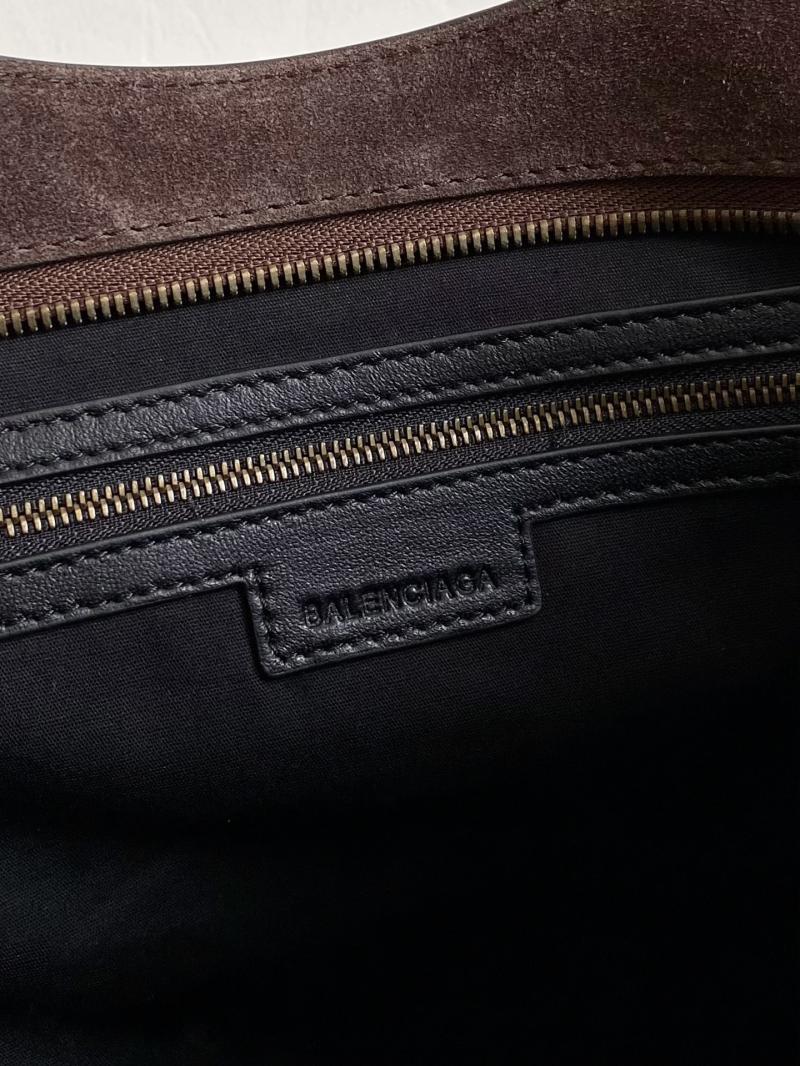 Balenciaga Le City Medium Suede Bag Dark Brown 823058