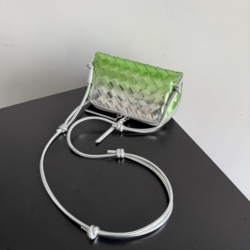 Bottega Veneta Intrecciato Concert Pouch Silver Green 794258