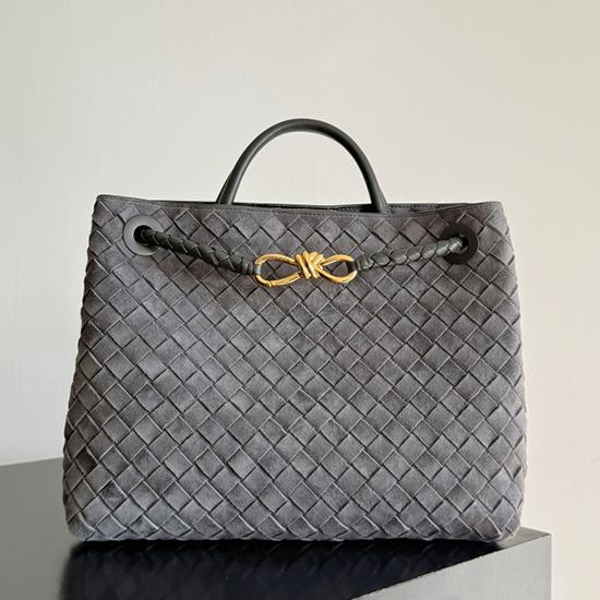 Bottega Veneta Suede Medium Andiamo Graphite B743572