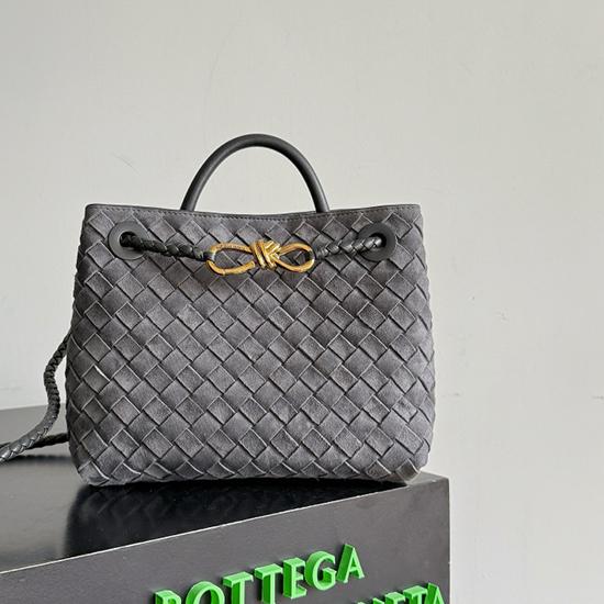 Bottega Veneta Suede Small Andiamo Graphite 743568