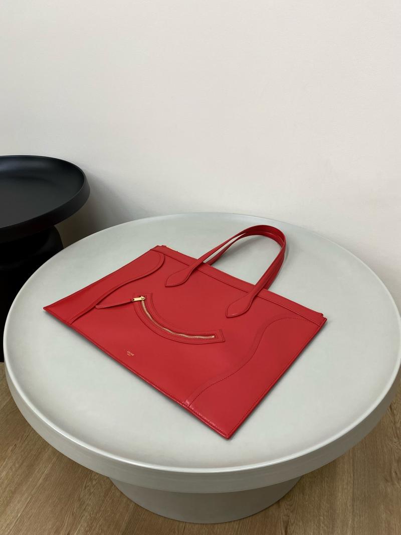 Celine Flat Cabas New Luggage Red C35501