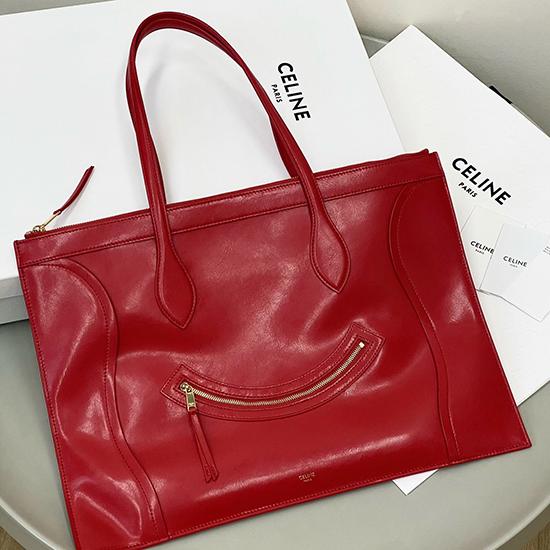 Celine Flat Cabas New Luggage Red C35501