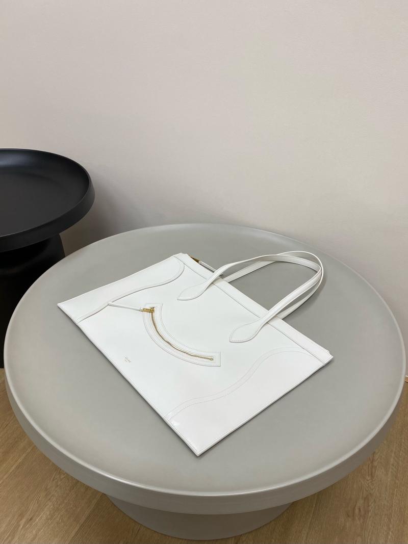 Celine Flat Cabas New Luggage White C35501