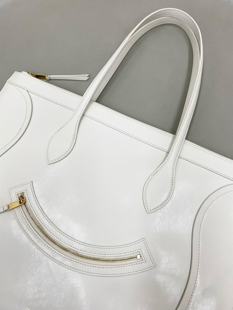 Celine Flat Cabas New Luggage White C35501