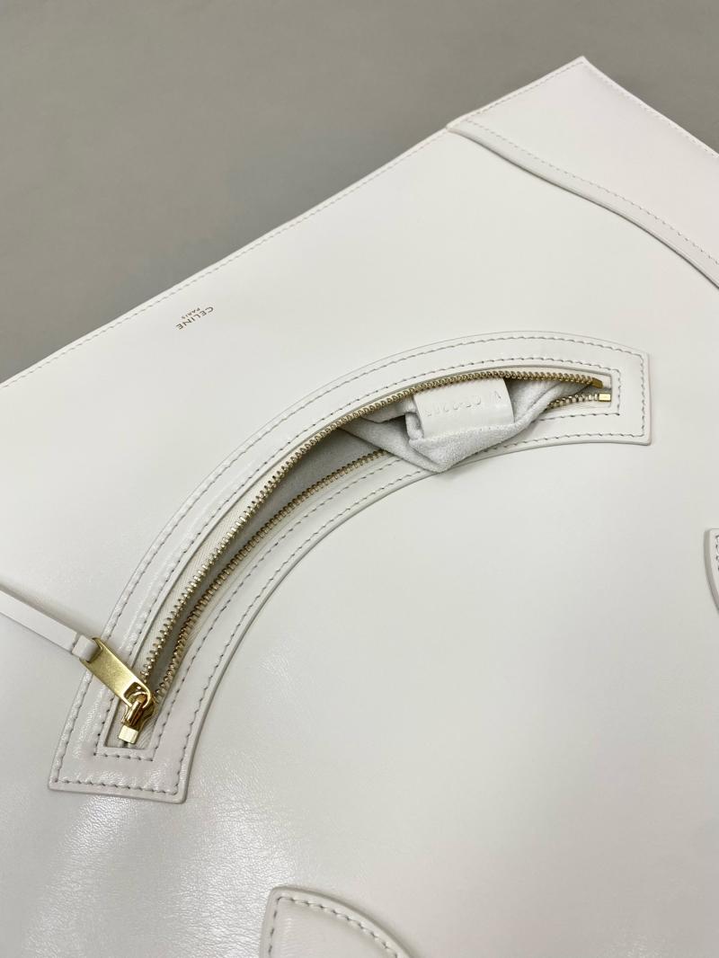 Celine Flat Cabas New Luggage White C35501