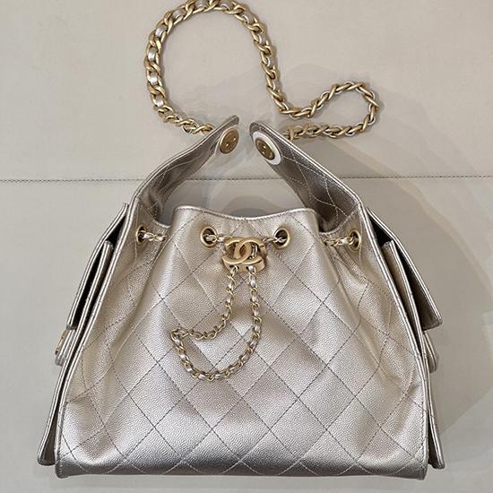 Chanel 25 Small Handbag Champagne Gold AS5293