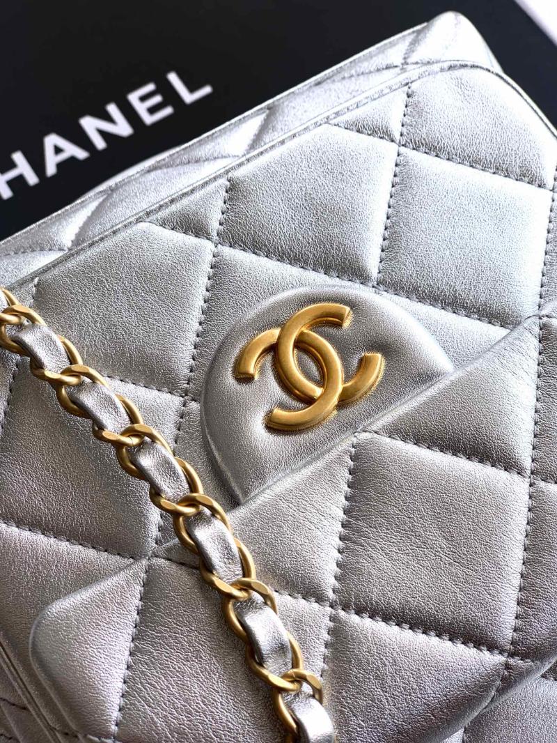 Chanel Backpack Silver AS5793