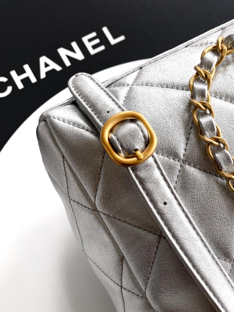 Chanel Backpack Silver AS5793