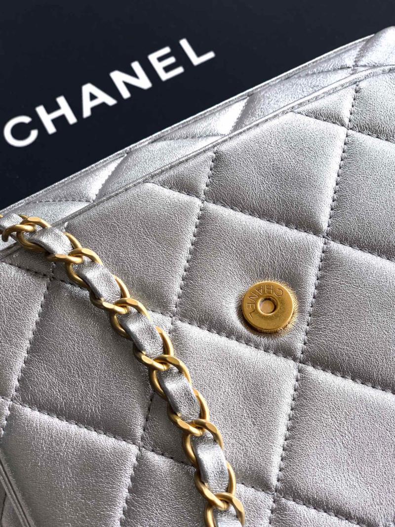 Chanel Backpack Silver AS5793