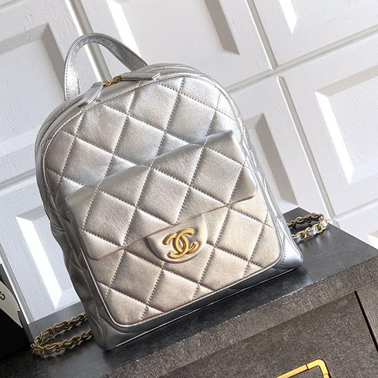 Chanel Backpack Silver AS5793  Chanel Backpack Silver AS5793