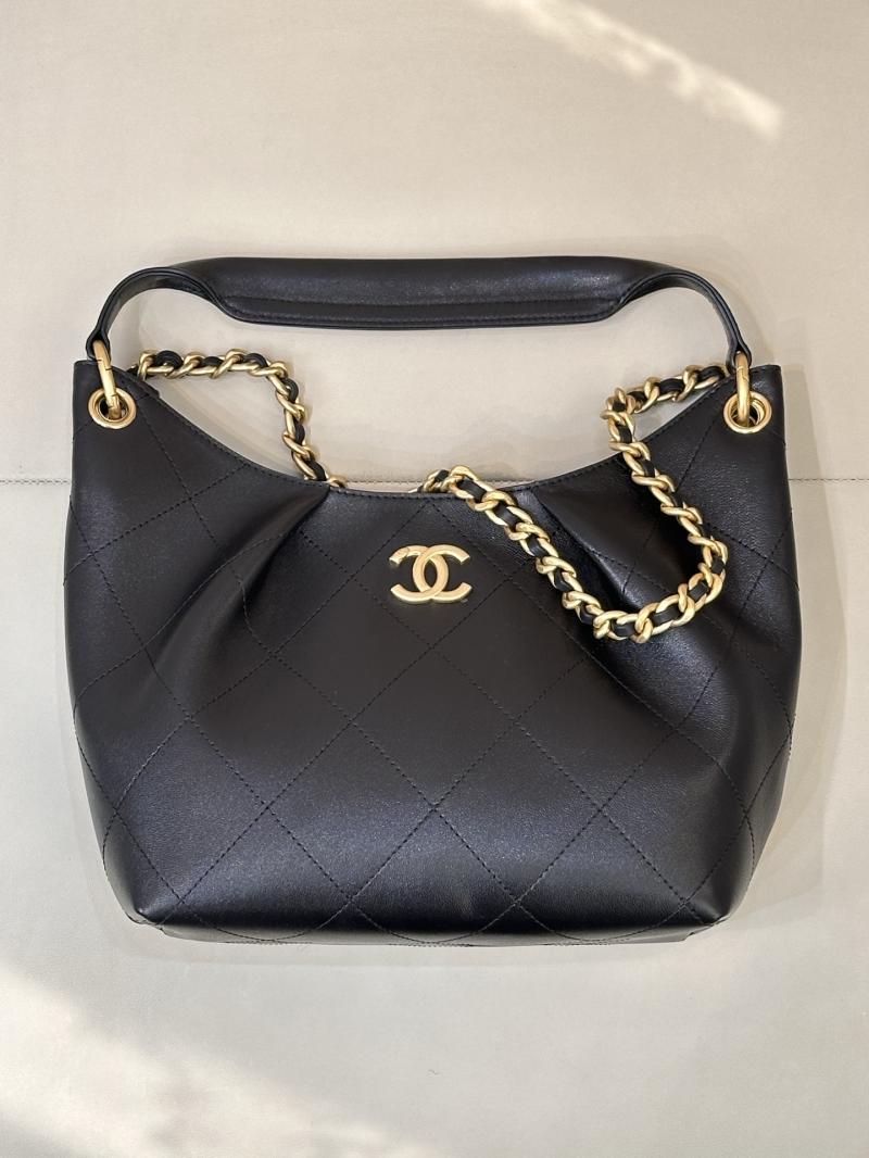 Chanel Calfskin Hobo Bag Black AS5970