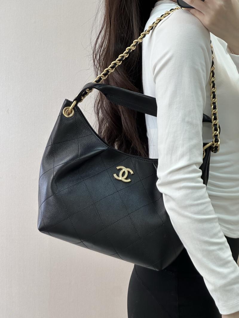 Chanel Calfskin Hobo Bag Black AS5970