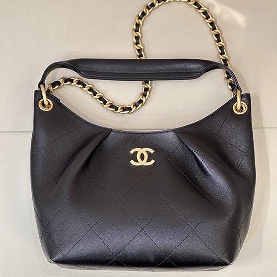 Chanel Calfskin Hobo Bag Black AS5970