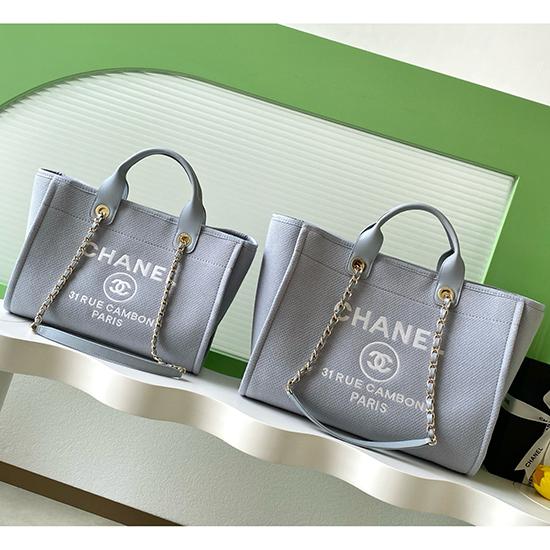 Chanel Canvas Shopping Bag Blue A66941