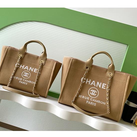 Chanel Canvas Shopping Bag Brown A66941