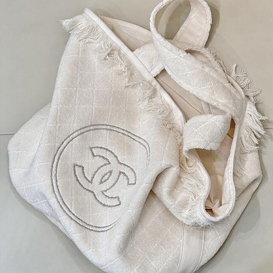 Chanel Cotton Tote Bag Cream AAB018