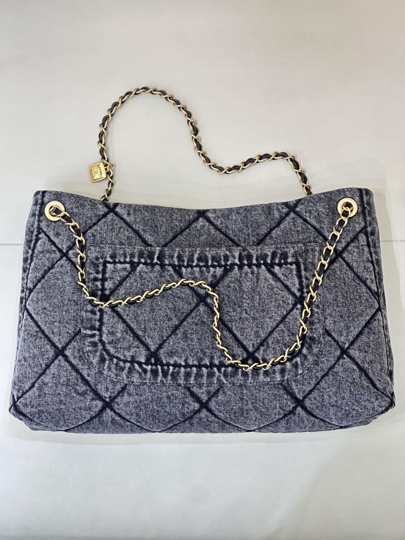 Chanel Denim Shopping Bag Black AS5740