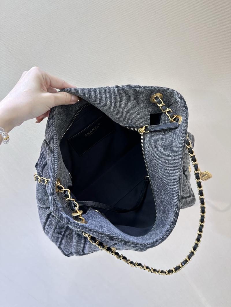 Chanel Denim Shopping Bag Black AS5740