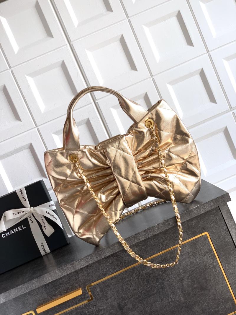 Chanel Lambskin Bow bag Gold AS5851