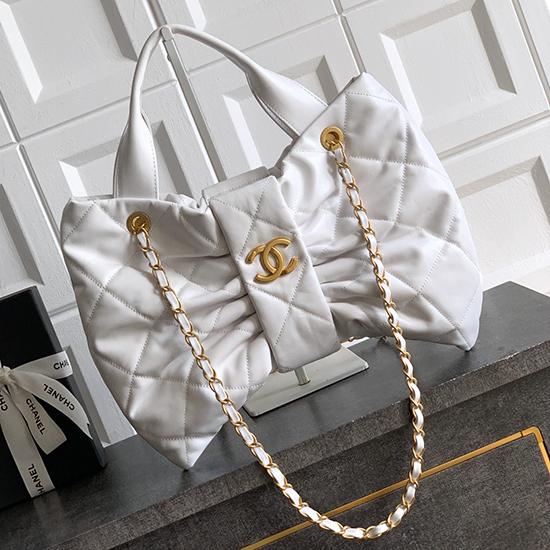 Chanel Lambskin Bow bag White AS5851  Chanel Lambskin Bow bag White AS5851