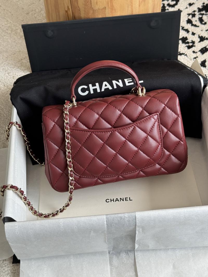 Chanel Lambskin Mini Flap Bag Burgundy AS2431