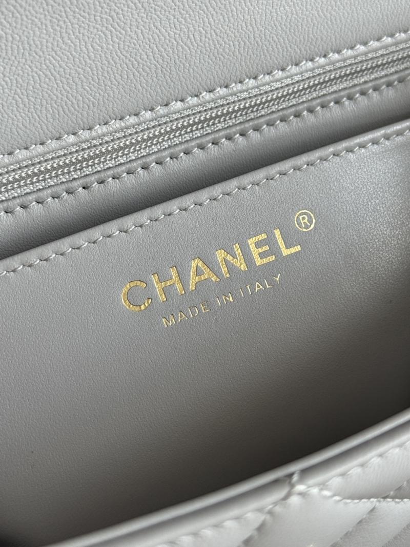 Chanel Lambskin Mini Flap Bag Grey AS2431