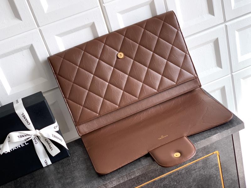 Chanel Large Clutch Brown AS2511