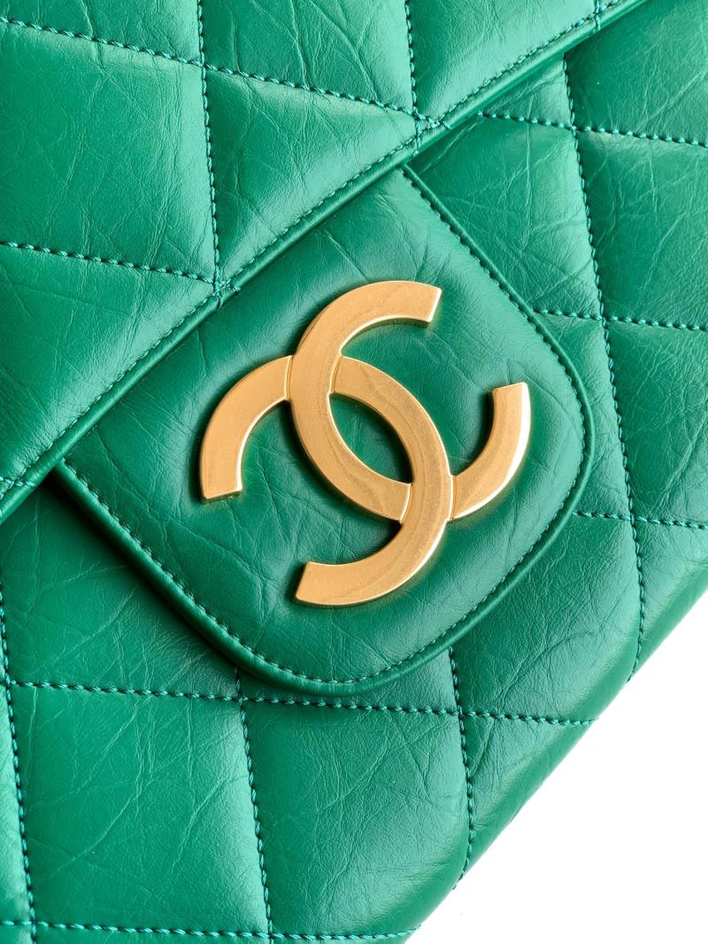 Chanel Large Clutch Green AS2511