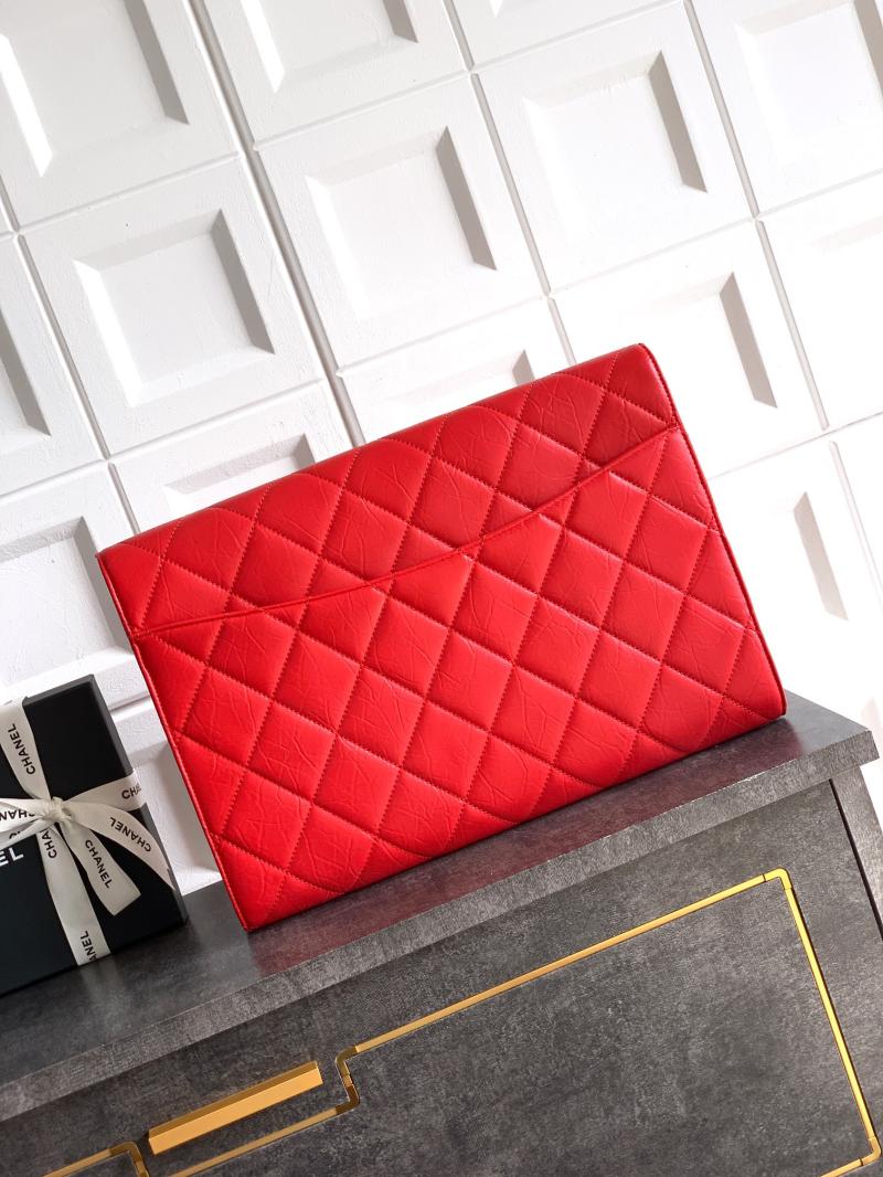 Chanel Large Clutch Red AS2511