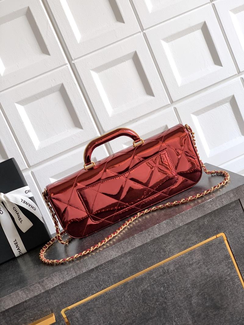 Chanel Large Flap Bag With Top Handle Burgundy AS5807