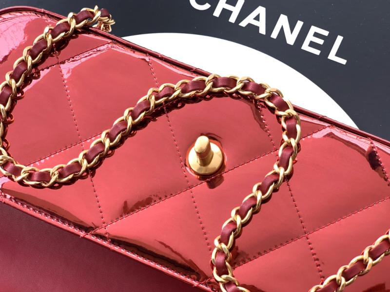 Chanel Large Flap Bag With Top Handle Burgundy AS5807