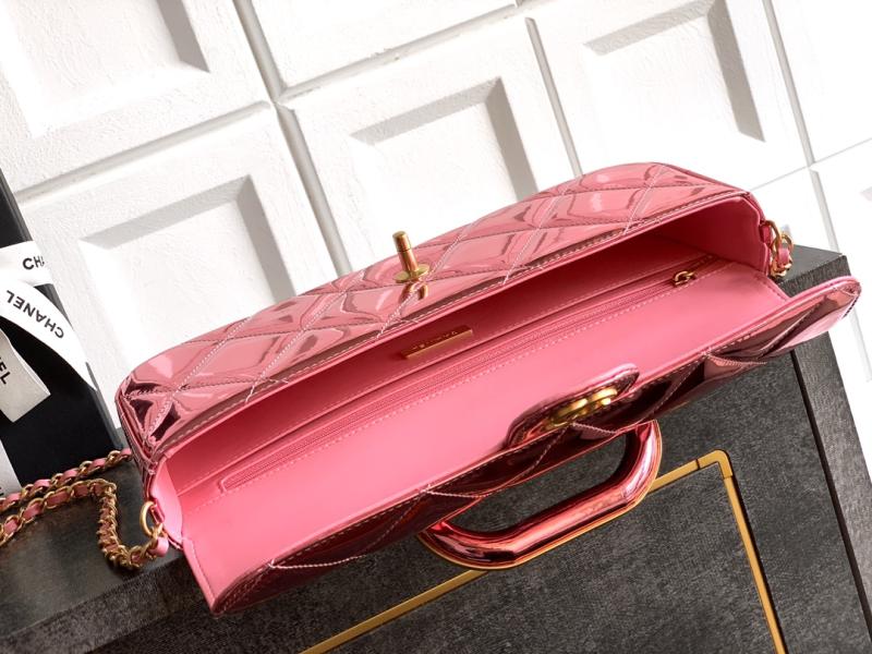 Chanel Large Flap Bag With Top Handle Pink AS5807