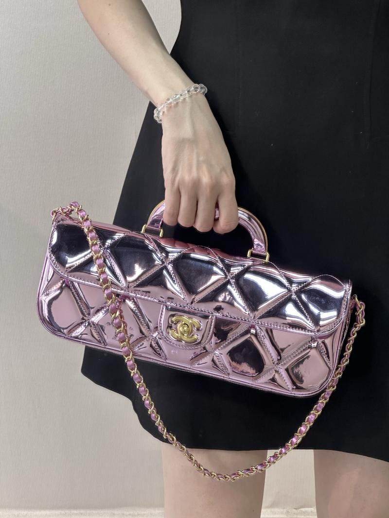 Chanel Large Flap Bag With Top Handle Purple AS5807