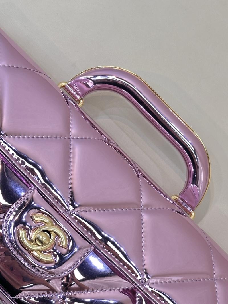 Chanel Large Flap Bag With Top Handle Purple AS5807