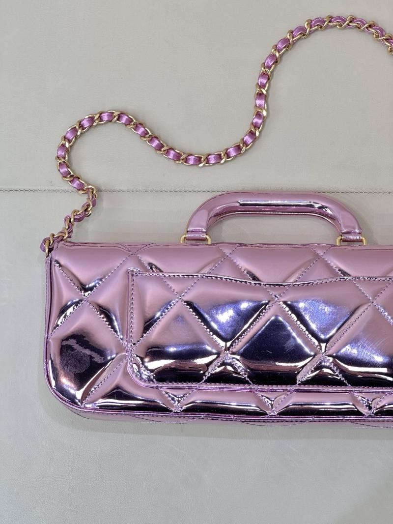 Chanel Large Flap Bag With Top Handle Purple AS5807