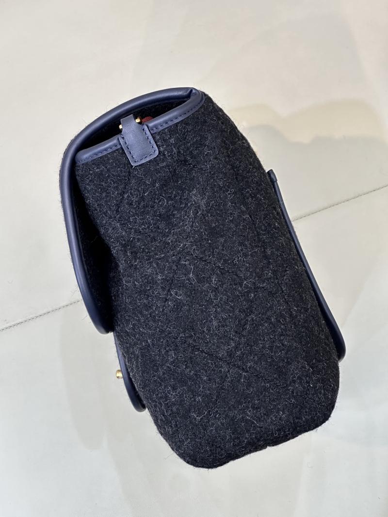 Chanel Large Wool Flap Bag Black AS5850