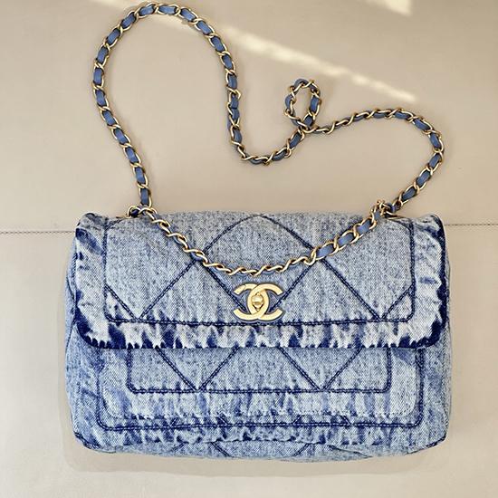 Chanel Maxi Flap Bag Blue AS5737