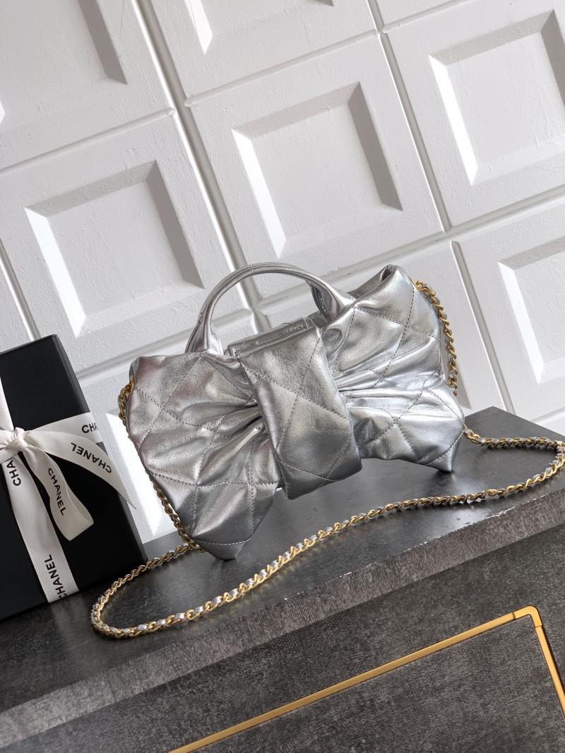 Chanel Mini Bow Bag Silver AS5849