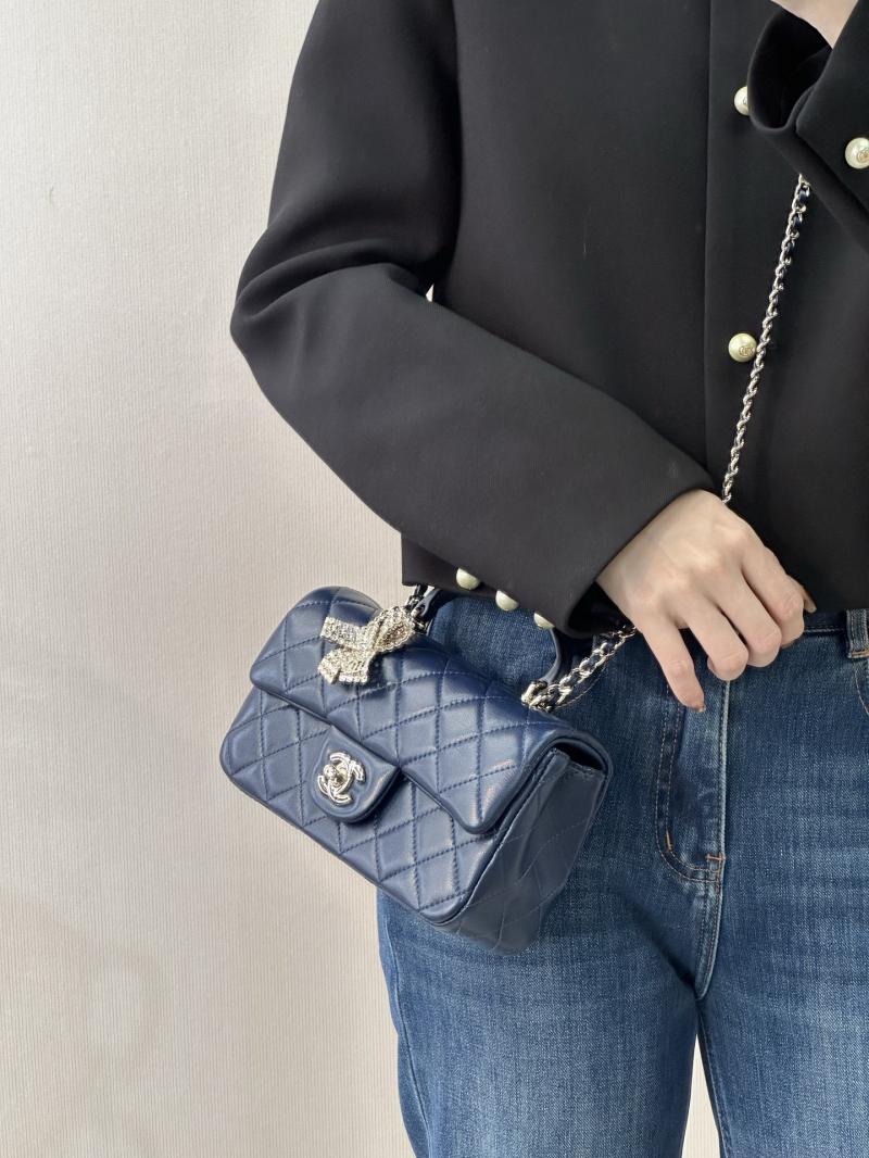 Chanel Mini Classic Handbag Blue AS2431