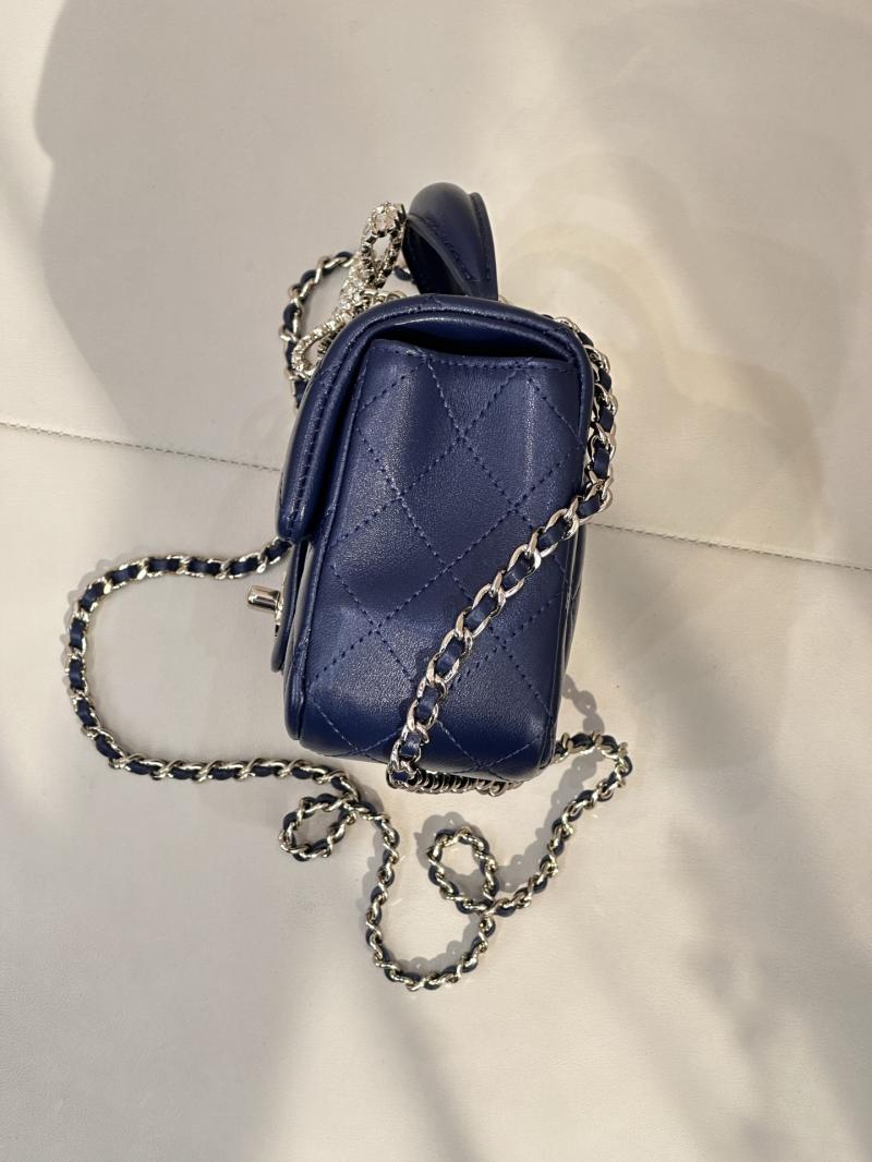Chanel Mini Classic Handbag Blue AS2431