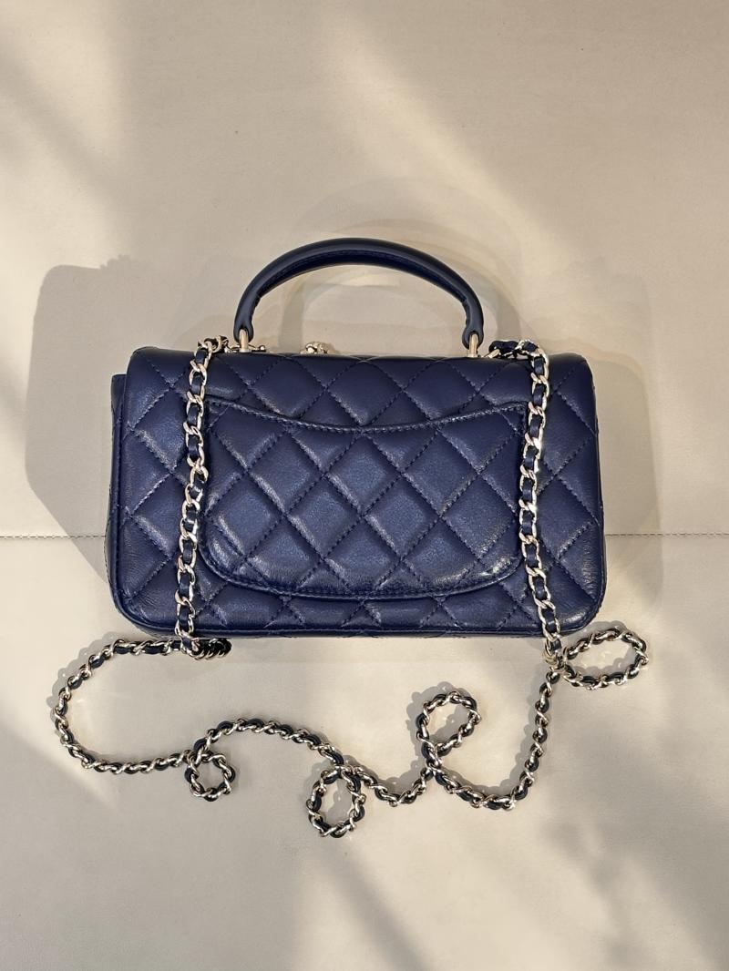 Chanel Mini Classic Handbag Blue AS2431