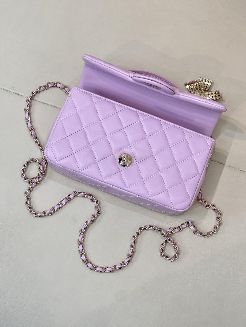 Chanel Mini Classic Handbag Purple AS2431