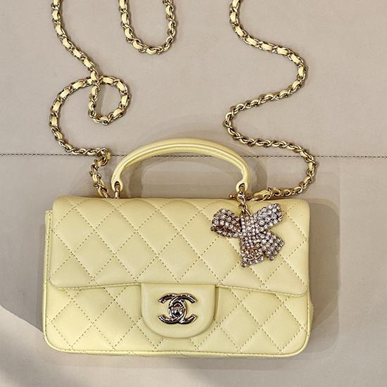 Chanel Mini Classic Handbag Yellow AS2431 Chanel Mini Classic Handbag Yellow AS2431