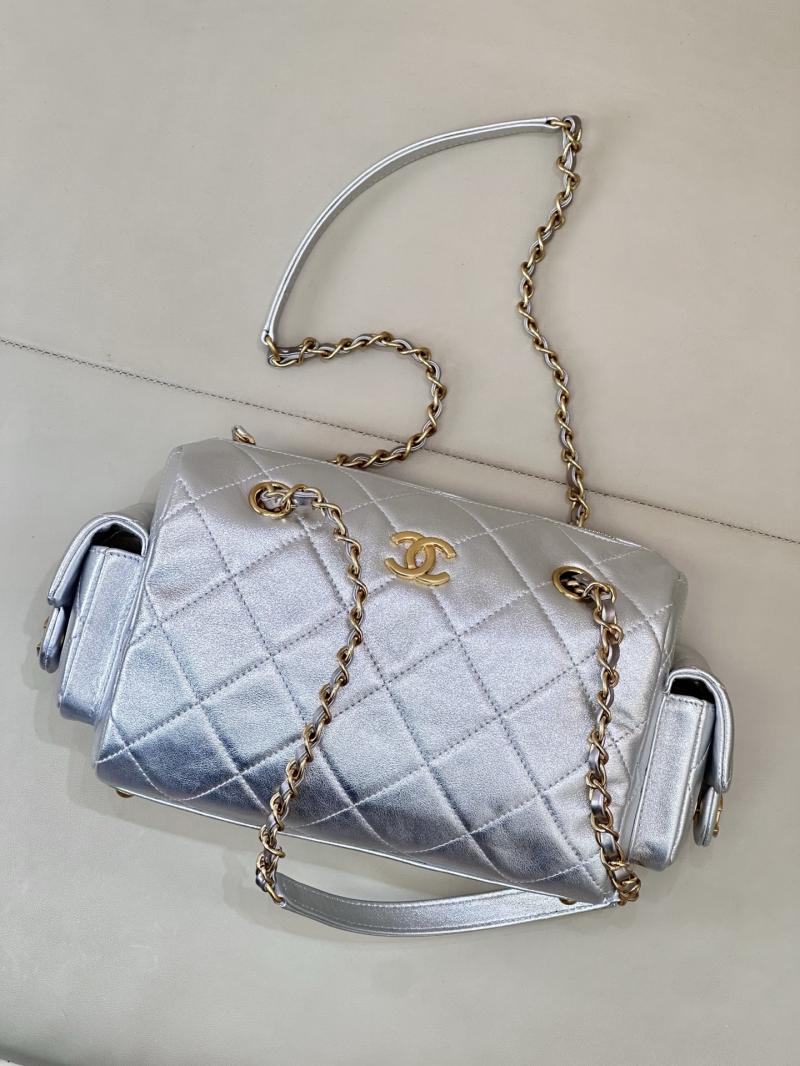 Chanel Small Bowling Bag Silver AS5792